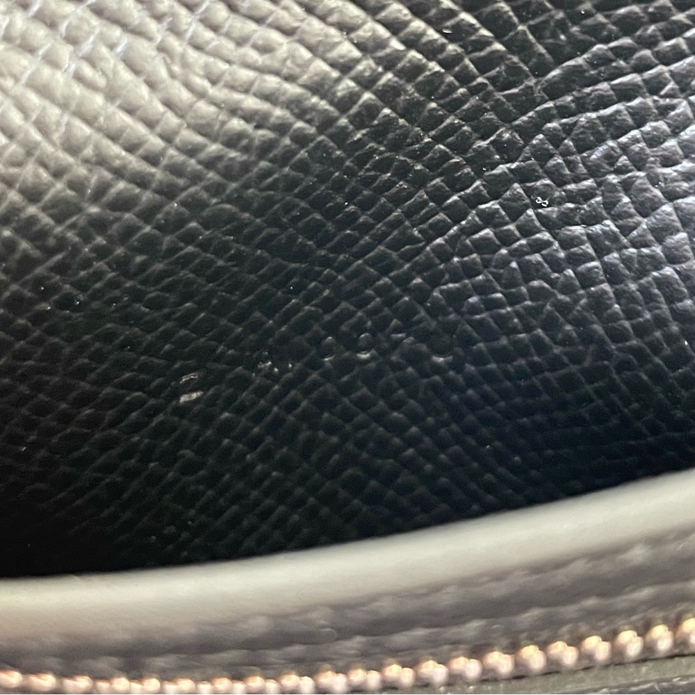Hermes Black Pebbled Leather Bearn Compact Tri-Fold Wallet Palladium Hardware - Picture 16 of 16
